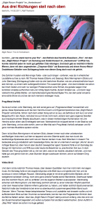 Aus drei Richtungen steil nach oben Aus drei Richtungen steil nach oben, IKZ Artikel vom 15.02.2011 zum Debut Konzert